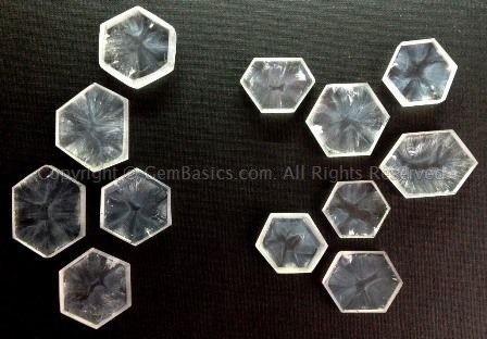 Collection of trapiche quartz slices